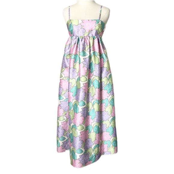 Alemais Luella Midi Dress in Floral Lilac Print Tie Back Fitted Bodice Size 2 - Picture 2 of 6